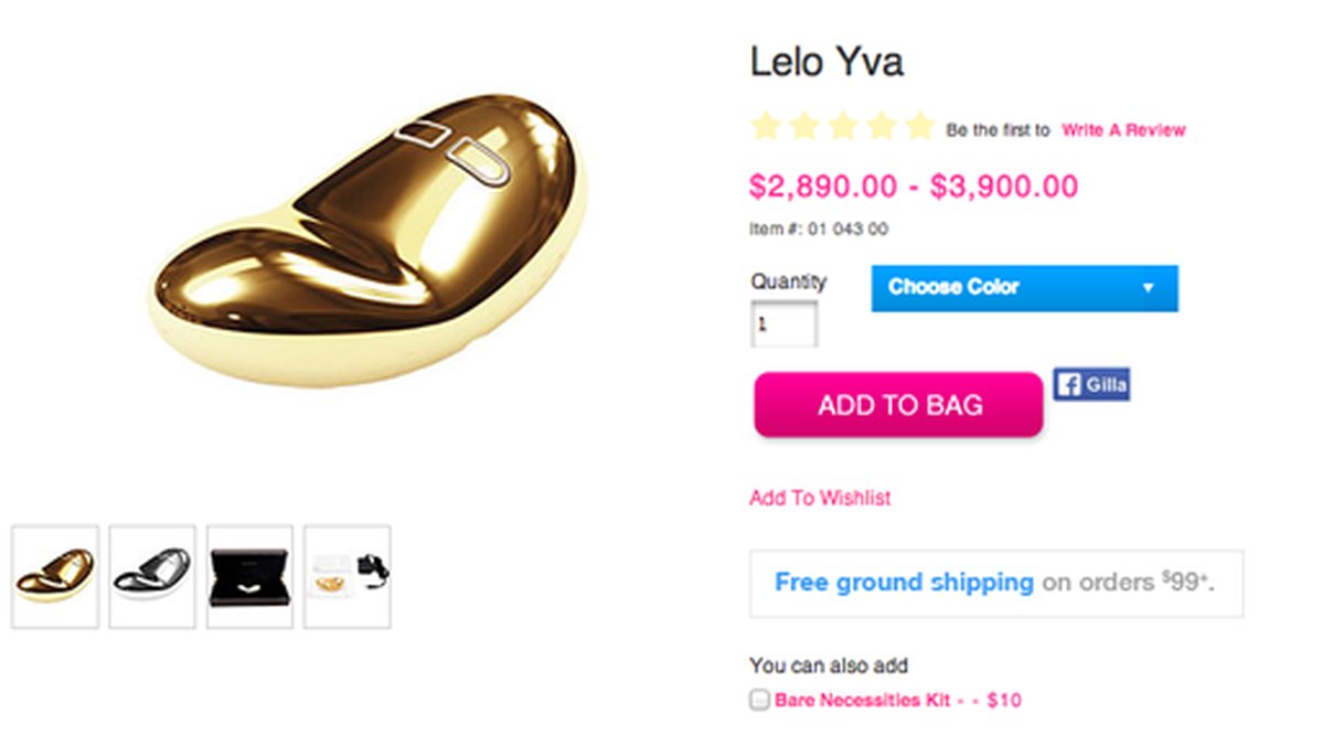 På Babeland i New York säljs de guldpläterade sexleksakerna. Här en vibrator från märket Lelo.
